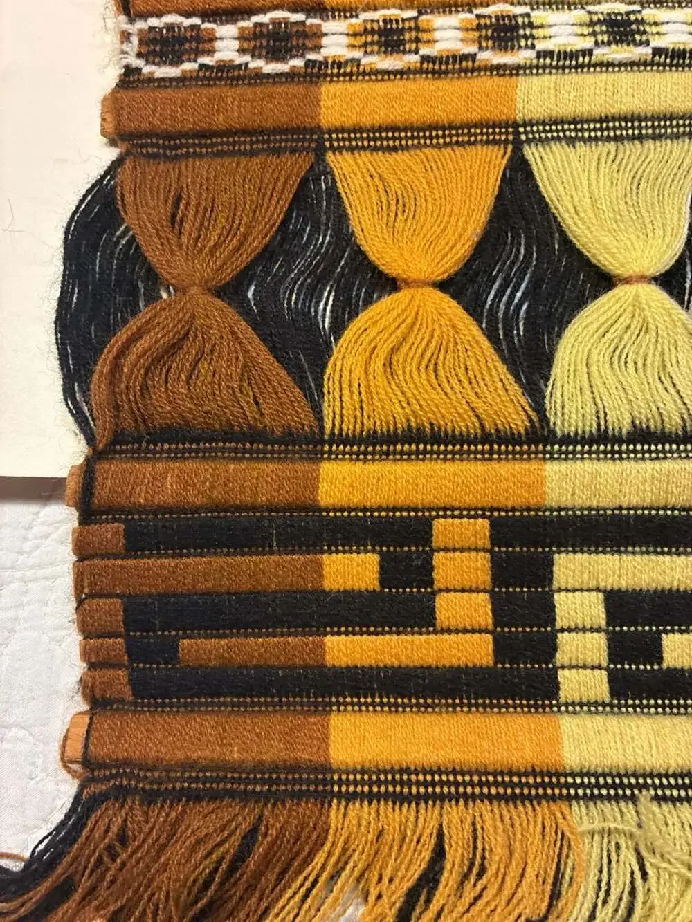 Vintage Hand Woven Wool Wall Hanging with Llama and Geometric Motifs